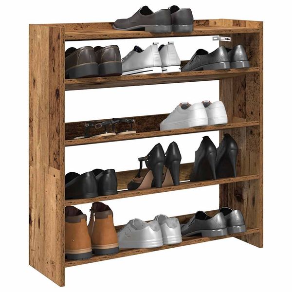 vidaXL Regál na topánky staré drevo 80x25x81 cm spracované drevo