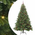 vidaXL Umelý vianočný stromček s 300 LED-i Zelená 210 cm PE a PVC