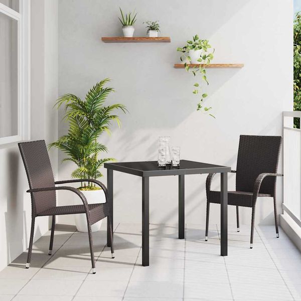 vidaXL Záhradný jedálenský set 3 pcs Hnedá