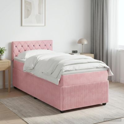 vidaXL Posteľ boxspring s matracom Ružová 80 x 200 cm Zamat