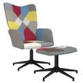 vidaXL Relaxačné kreslo s podnožkou patchwork látka