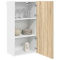 vidaXL Závesná skrinka Sonoma dub a biela 50 x 31 x 100 cm