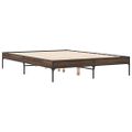 vidaXL Posteľný rám hnedý dub 135x190 cm kompozitné drevo a kov