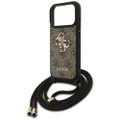 Guess 4G Big Logo Cord Stap Crossbody case for iPhone 17 Pro brown