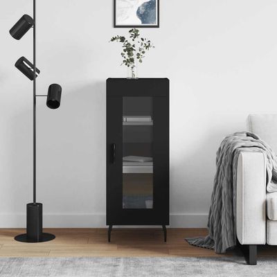 vidaXL Komoda čierna 34,5x34x90 cm spracované drevo