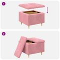 vidaXL Ottoman s Úložným Priestorom Ružová 60 x 60 x 45 cm Zamat