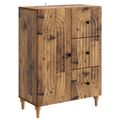 vidaXL Servírovacia skriňa so zásuvkou Staré drevo 66 x 34,5 x 90 cm
