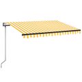 vidaXL Automatická markíza, LED a senzor vetra 350x250 cm, žltá/biela