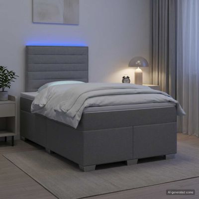 vidaXL Posteľ boxspring s matracom Svetlosivá 120 x 190 cm Látka