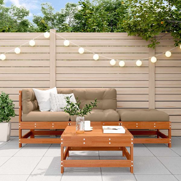 vidaXL Záhradný lounge set 4 pcs Voskovo hnedá Borovicový masív