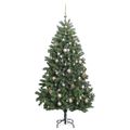 vidaXL Umelý výklopný vianočný stromček 300 LED a sada gúľ 270 cm