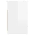 vidaXL Stolík so zásuvkami lesklý biely 102x50x76 cm spracované drevo