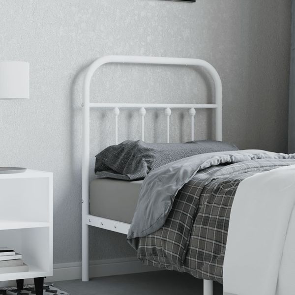 vidaXL Kovové náhradné čelo postele biele 75 cm