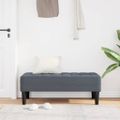 vidaXL lavička s vankúšom Tmavo šedá 113 x 57 x 39 cm Zamat