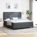 vidaXL Posteľ s pružinovým rámom Tmavo šedá 200 x 180 cm Zamat