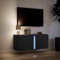 vidaXL TV nástenná skrinka s LED svetlami čierna 80x31x35 cm