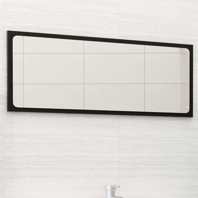 vidaXL Kúpeľňové zrkadlo, čierne 90x1,5x37 cm, kompozitné drevo