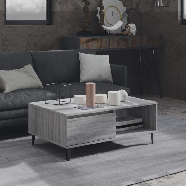 vidaXL Konferenčný stolík sivý sonoma 90x60x35 cm kompozitné drevo