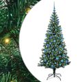 vidaXL Umelý predsvietený vianočný stromček Zelená 180 cm PVC