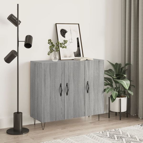 vidaXL Komoda sivý dub sonoma 90x34x80 cm kompozitné drevo
