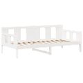 vidaXL Sada postele a lavice so strieškou biela 90x200 cm borovica