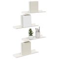 vidaXL Závesná polica 4 ks Biely 40 x 8,5 x 2,5 cm Oceľ