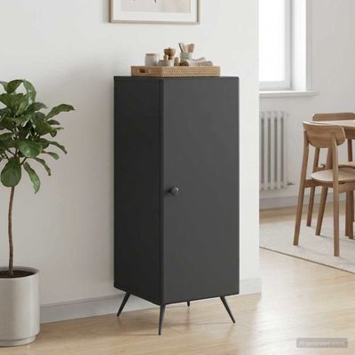 vidaXL Servírovacia skriňa Čierna 33 x 34,5 x 90 cm Kompozitné drevo