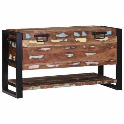 vidaXL Úložná krabica Viacfarebný 80 x 35 x 45 cm Recyklovaný masív