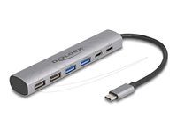 6 Port USB Hub with 4 x USB Type-A female
