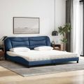 vidaXL Posteľ s matracom Hvar modrá 200x200 cm látka