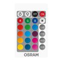 OSRAM LED žiarovka E27 9,4 W RGBW / 2700K matná, diaľkový ovládač, teplá biela