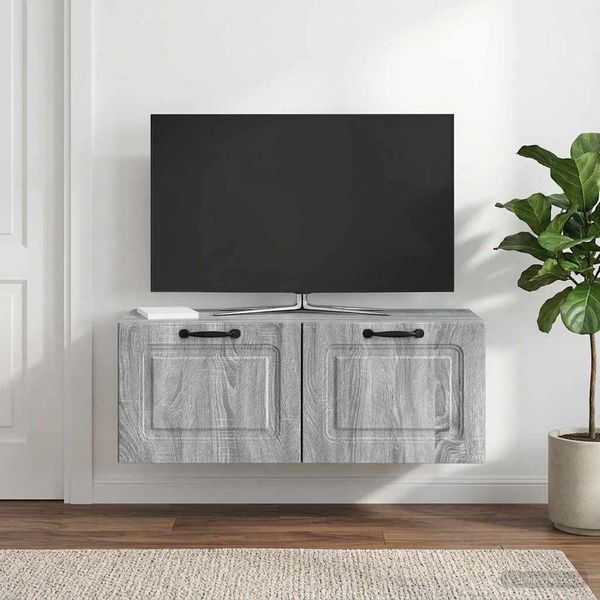vidaXL Nástenná TV skrinka Nástenný Sivá sonoma 78,5 x 31 x 30 cm