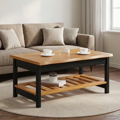 VidaXL Konferenčný stolík EKAI Čierna 100 x 60 x 45,5 cm