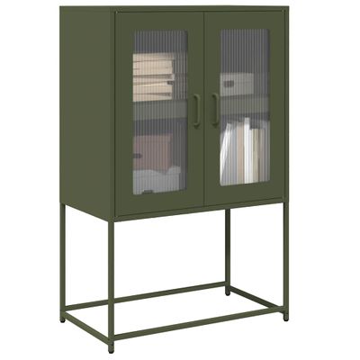 vidaXL Highboard Olive Green 68x39x107 cm Oceľ