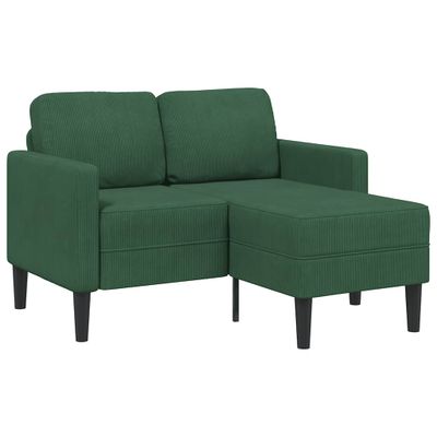 vidaXL 2-miestna pohovka s leňoškou v tvare L tmavozelená 125 cm