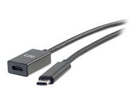 Predlžovací USB kábel - USB-C (samec) do USB-C (samica) - USB 3.1 Gen 2 / Thunderbolt 3 - 3 A - 90 cm - lisovaný - čierna