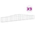 vidaXL Oblúkový gabionový kôš 9 ks 400x30x40/60 cm pozinkované železo