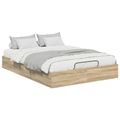vidaXL Otomanový posteľný rám s úložiskom Sonoma dub 203 x 150 x 25 cm
