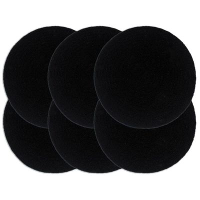 vidaXL Prestierania 6 ks čierne 38 cm bavlnené okrúhle