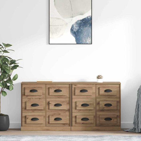 vidaXL Komody 2 pcs Remeselný dub 70 x 35,5 x 67,5 cm Kompozitné drevo