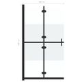 vidaXL Skladacia sprchová zástena polopriehľadné ESG sklo 80x190 cm