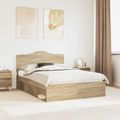 vidaXL Rám postele Sonoma dub 150 x 200 cm Masívne borovicové drevo