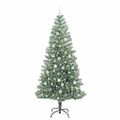 vidaXL Umelý vianočný stromček, snehom obalený, s LED svetlom 210 cm