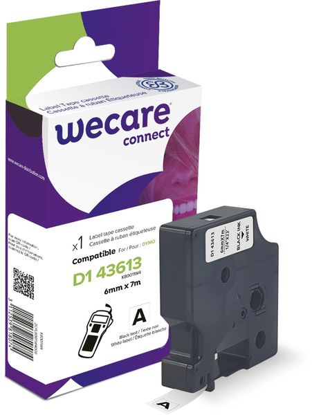 WECARE ARMOR páska kompatibilná s DYMO S0720780, Black/White, 6mm*7m