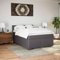 vidaXL Boxspring posteľ s matracom sivá 160x200 cm umelá koža