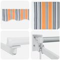 vidaXL Ručná vysúvacia markíza s LED Modrá, Oranžová, Biela 4,5 × 3 m