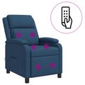 vidaXL Masážne relaxačné kreslo Modrá Látka