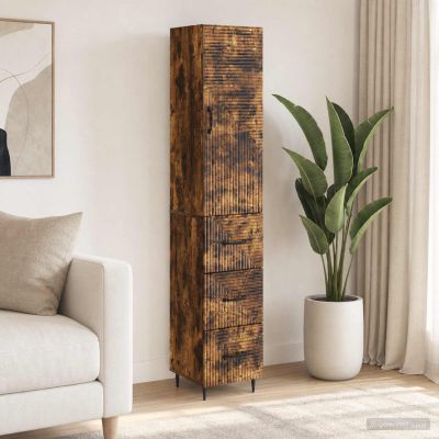 vidaXL Sada skríň 2 ks 33 x 34,5 x 90 cm Kompozitné drevo Dymový dub