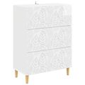 vidaXL Zásuvkový kabinet Biela s vysokým leskom 66 x 34,5 x 90 cm