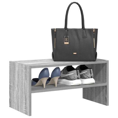 vidaXL Regál na topánky stohovateľné sivé sonoma 60x30x30,5 cm